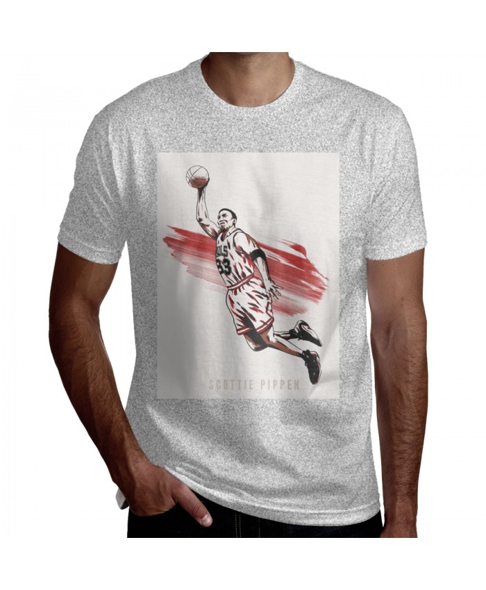 1992 Upper Deck Scottie Pippen Men's Short Sleeve T-Shirt Scottie Pippen NBA Basketball Gray