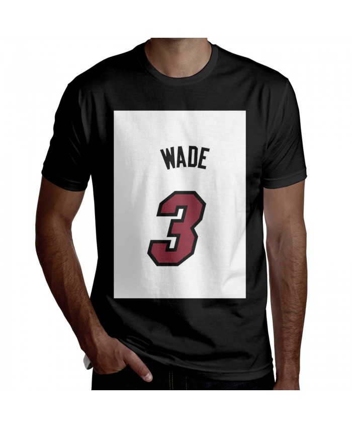 2020 Nba Playoffs Men's Short Sleeve T-Shirt Dwyane Wade Logo Black