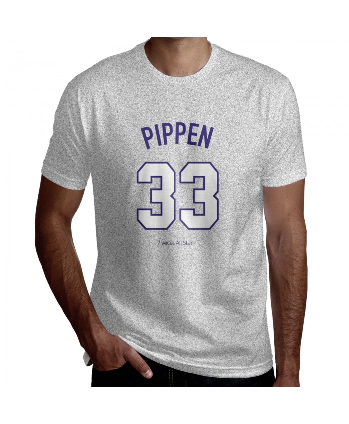 2021 Nba Mock Draft Men's Short Sleeve T-Shirt Scottie Pippen Gray