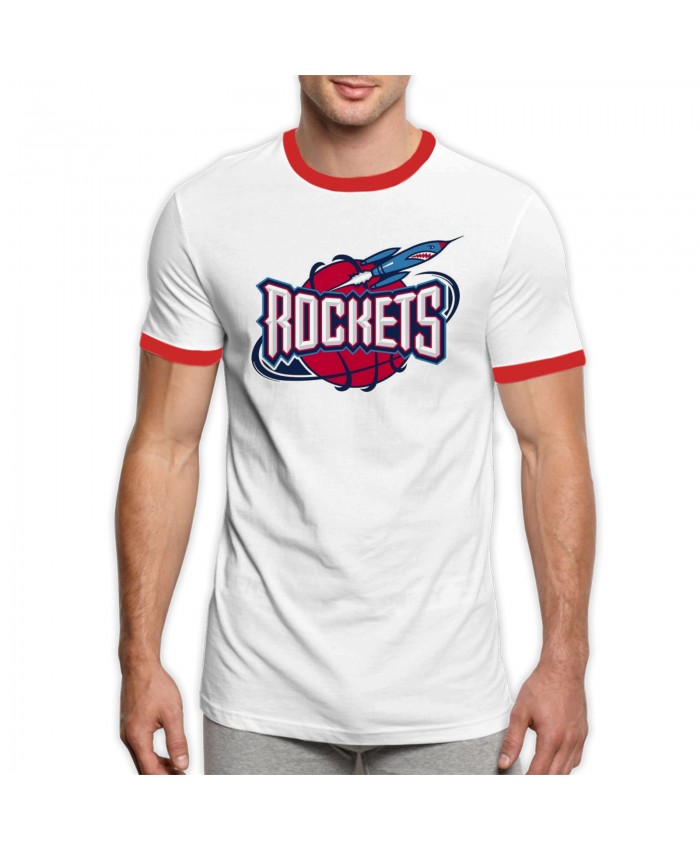 25 Houston Rockets Men's Ringer T-Shirt Rockets Logo, NBA, Basketball Red