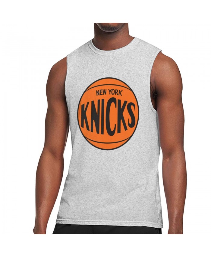 30 New York Knicks Men's Sleeveless T-Shirt New York Knicks NYN 1969,1976 Gray