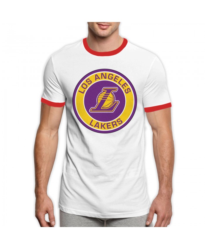 Ad Signs With Lakers Men's Ringer T-Shirt Los Angeles Lakers LAL Red