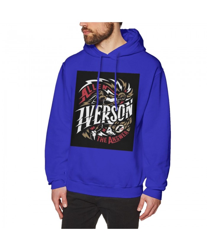 Allen Iverson Over Tyronn Lue Men's Hoodie Sweatshirt Allen Iverson Logo Blue