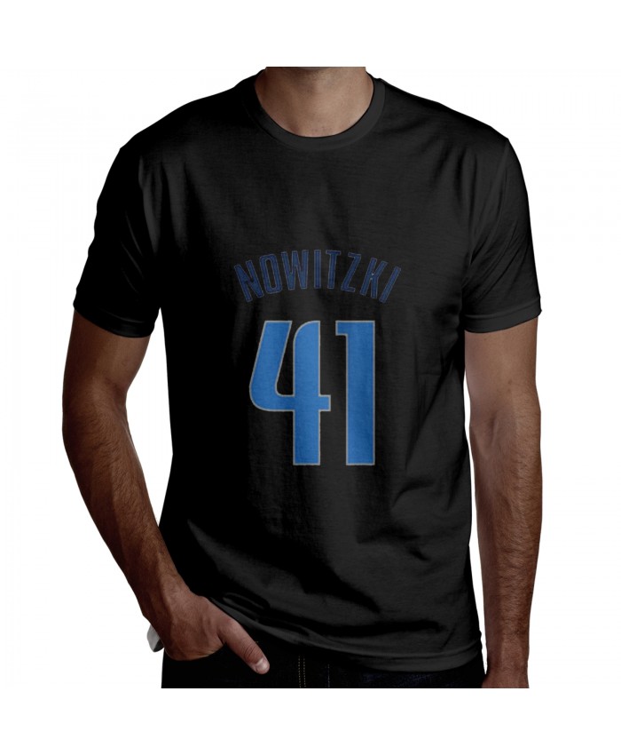 Anadolu Efes Basketball Men's Short Sleeve T-Shirt Dirk Nowitzki Logo Black