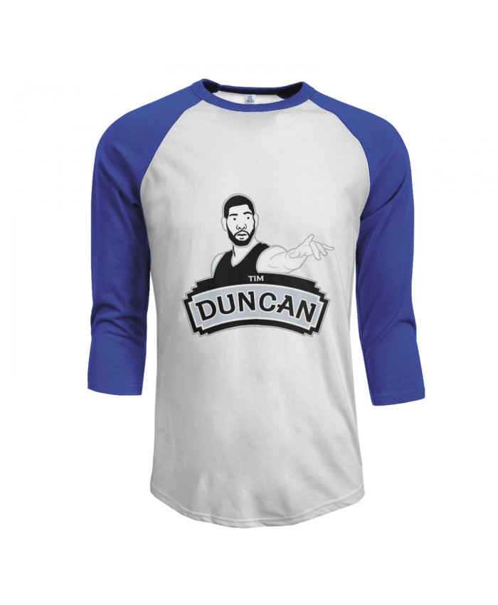 Andre Curbelo Men's Raglan Sleeves Baseball T-Shirts Tim Duncan Blue