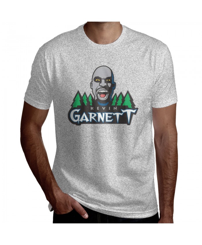 Andrei Kirilenko Men's Short Sleeve T-Shirt Kevin Garnett Logo Gray