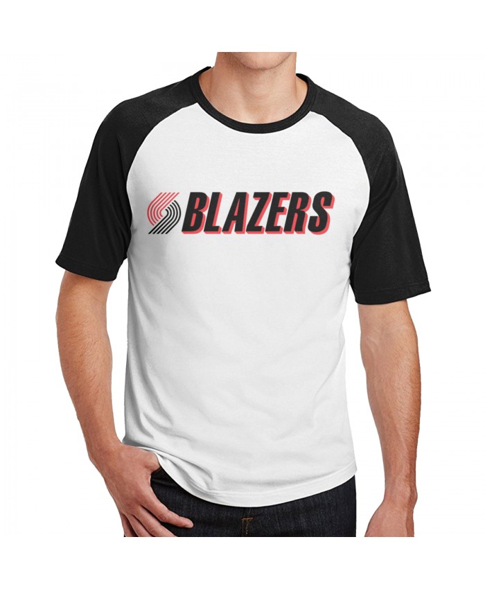 Atlanta Hawks Portland Trail Blazers Men's Short Sleeve Baseball T-Shirts Portland Trail Blazers POR Black