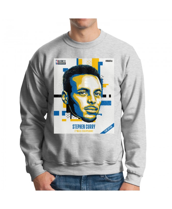 Baby Faced Assassin Nba Men's crew neck hoodie Stephen Curry Gray