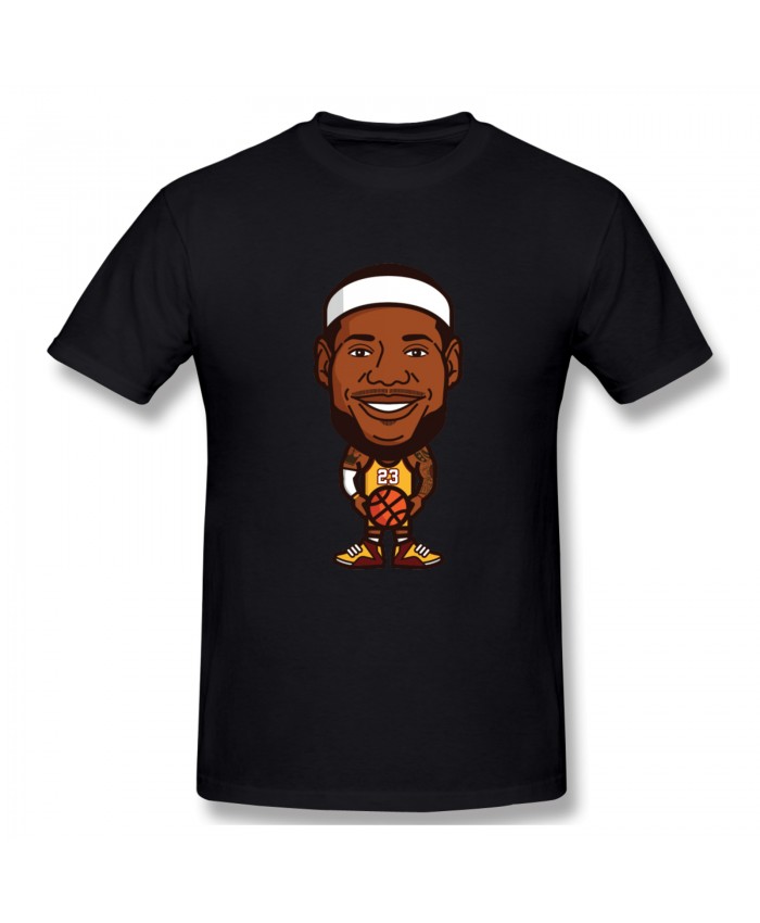 Basket Nba Men's Basic Short Sleeve T-Shirt Lebron James Black