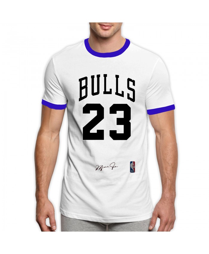 Basketball Backboard Men's Ringer T-Shirt Bulls 23 Blue