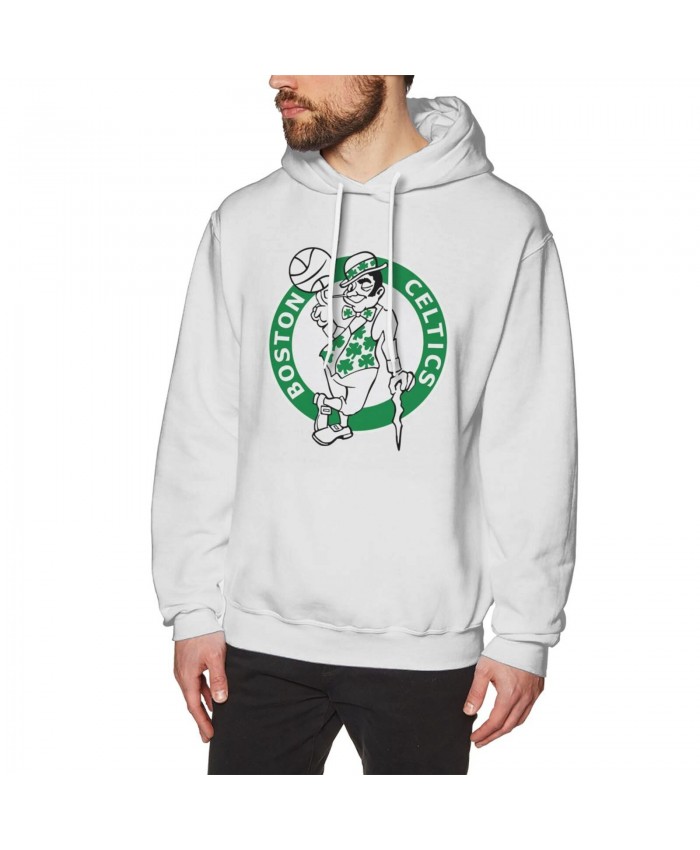 Basketball Hoop Men's Hoodie Sweatshirt Boston Celtics CEL White
