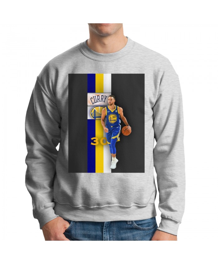 Basketball Player Stephen Curry Men's crew neck hoodie Stephen Curry Gray