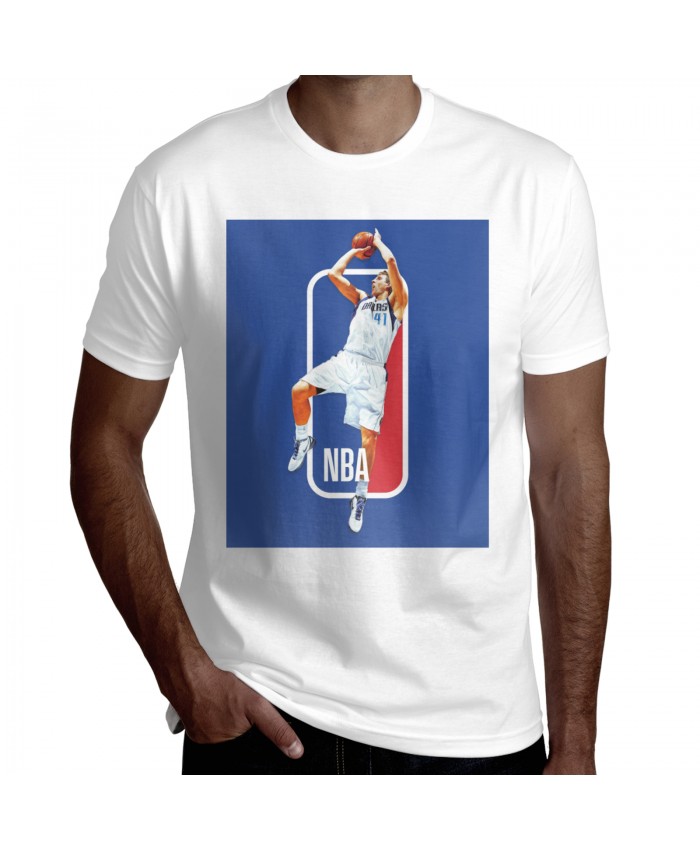Basketball Trainers Men's Short Sleeve T-Shirt Dirk Nowitzki White