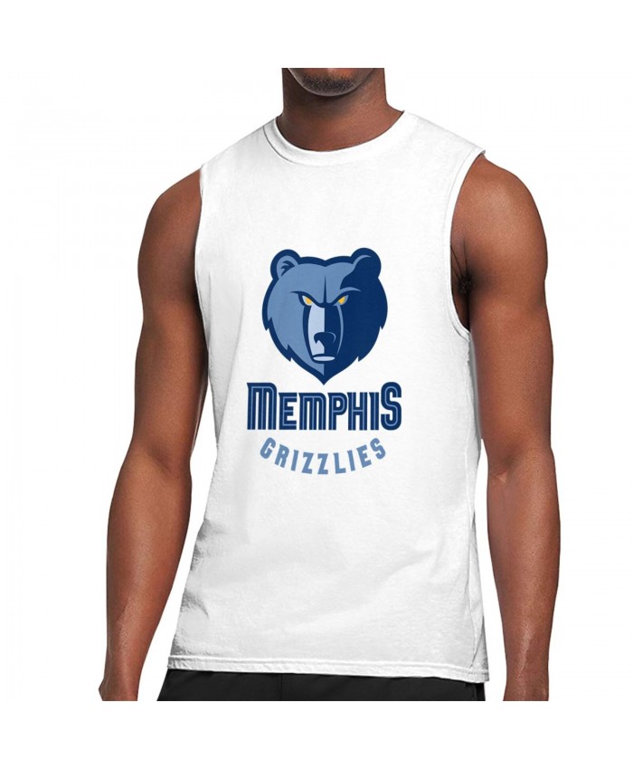 Bermuda Memphis Grizzlies Men's Sleeveless T-Shirt Memphis Grizzlies Logo White