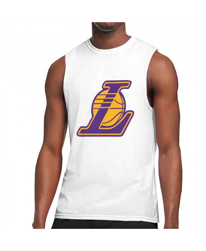 Best Basketball Men's Sleeveless T-Shirt Los Angeles Lakers LAL White