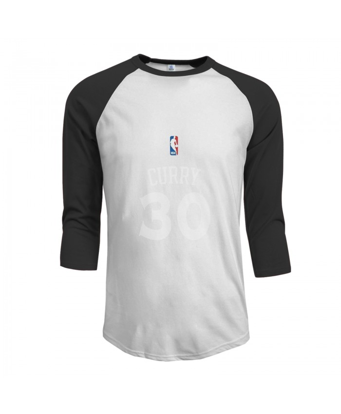 Best Basketball Team Men's Raglan Sleeves Baseball T-Shirts Stephen Curry Logo Black