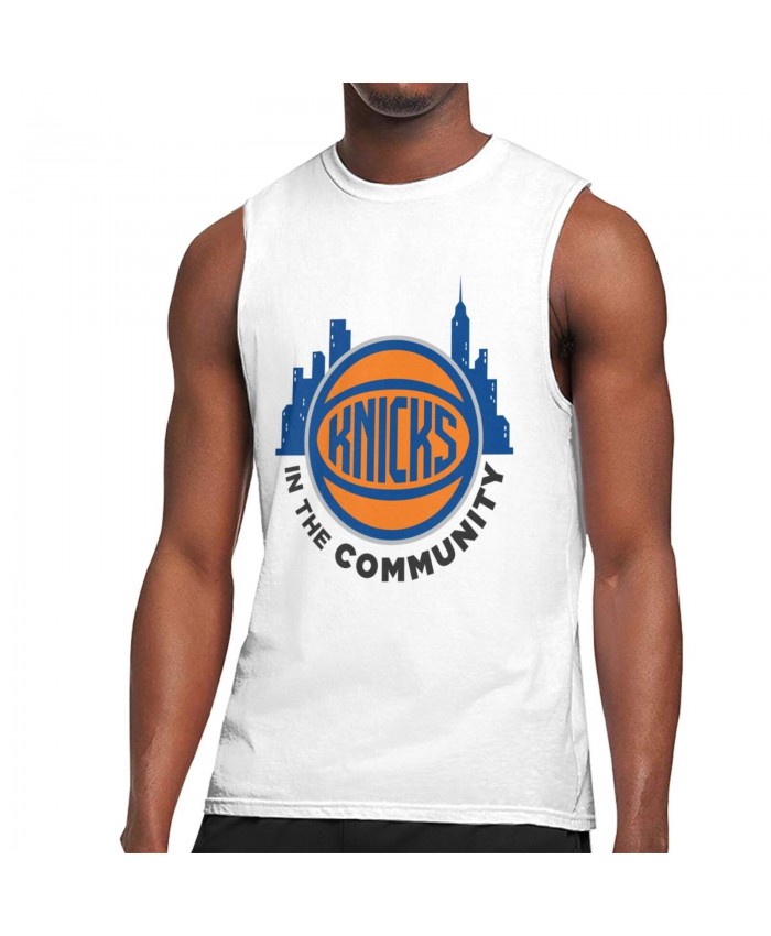 Boxe Men's Sleeveless T-Shirt New York Knicks NYN White