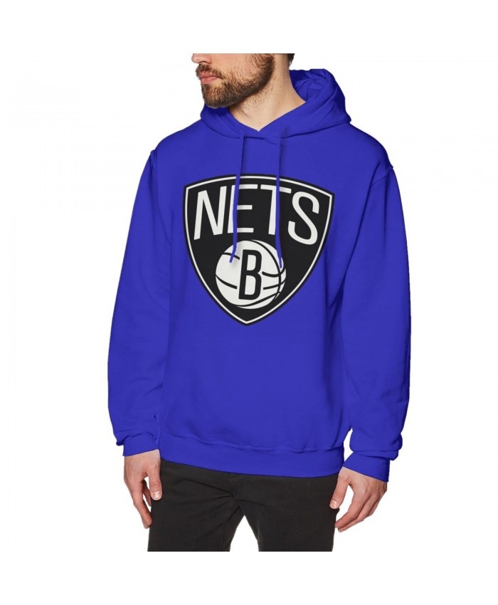 Brooklyn Net Basketball Men's Hoodie Sweatshirt Brooklyn Nets BKN Blue