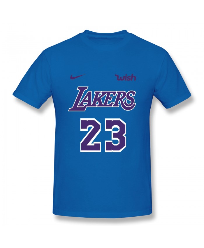 Champion Lebron Kobe Jordan Men's Basic Short Sleeve T-Shirt LeBron Lakers 23 Blue
