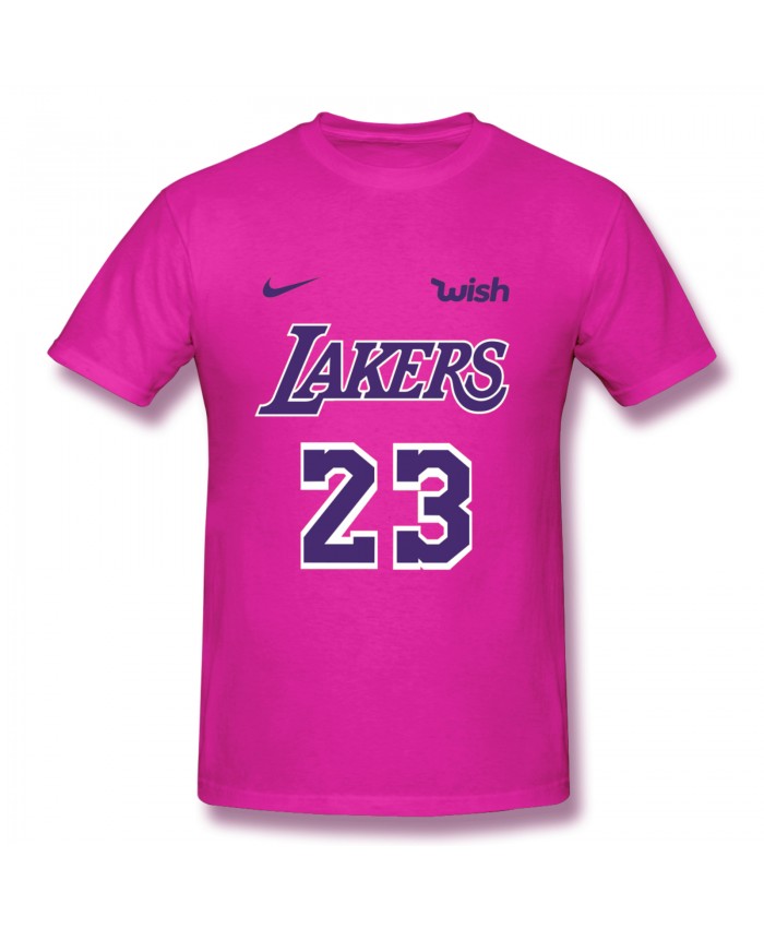 Champion Lebron Kobe Jordan Men's Basic Short Sleeve T-Shirt LeBron Lakers 23 Fuchusia