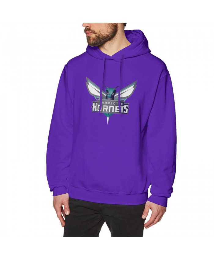 Charlotte Hornets Glen Rice Men's Hoodie Sweatshirt Charlotte Hornets New Logo Purple
