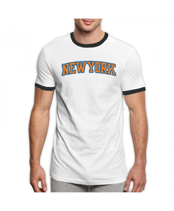 Charlotte Hornets New York Knicks Men's Ringer T-Shirt New York Knicks NYN Black