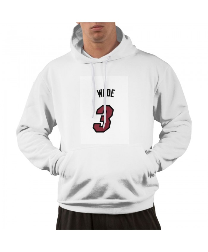 Chris Bosh And Dwyane Wade Men's hoodie Dwyane Wade Logo White