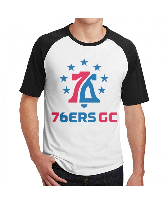 Chris Webber Philadelphia 76Ers Men's Short Sleeve Baseball T-Shirts Philadelphia 76ers PHI Black
