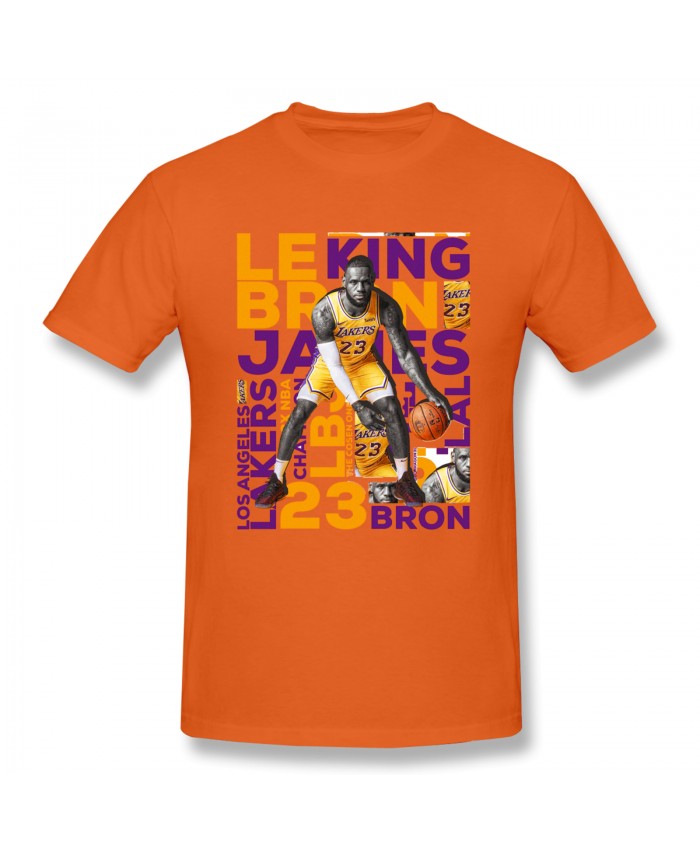 Cleveland Lakers Men's Basic Short Sleeve T-Shirt NBA Artwork Lebron James On Behance Orange