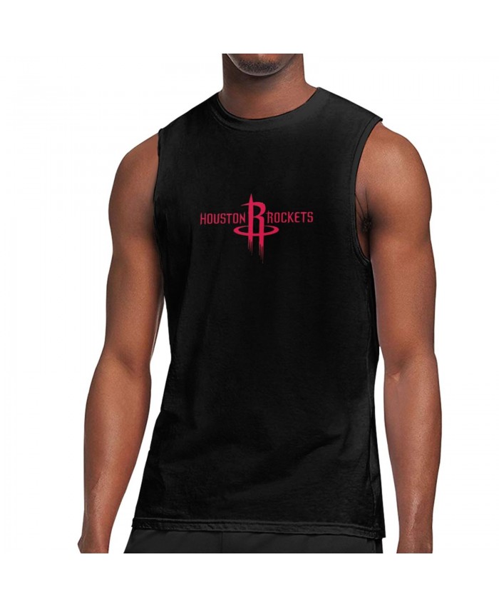Cleveland State Basketball Men's Sleeveless T-Shirt Houston Rockets Logo Black