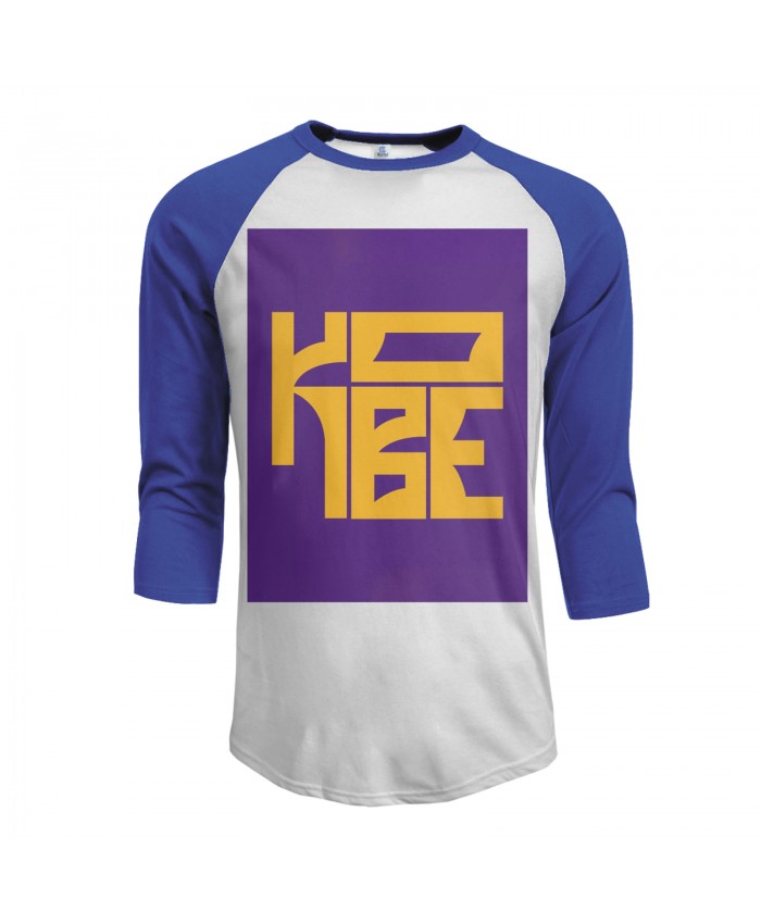 Clippers Score Men's Raglan Sleeves Baseball T-Shirts Kobe Bryant Lakers NBA Blue