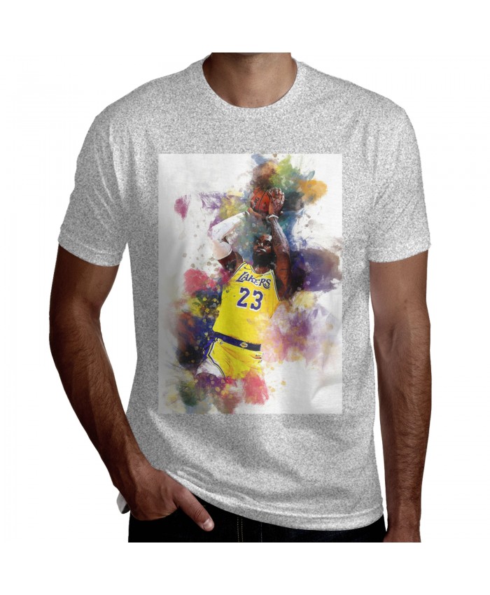 Colby Lebron Men's Short Sleeve T-Shirt Lebron James LA Lakers Nba Player Gray