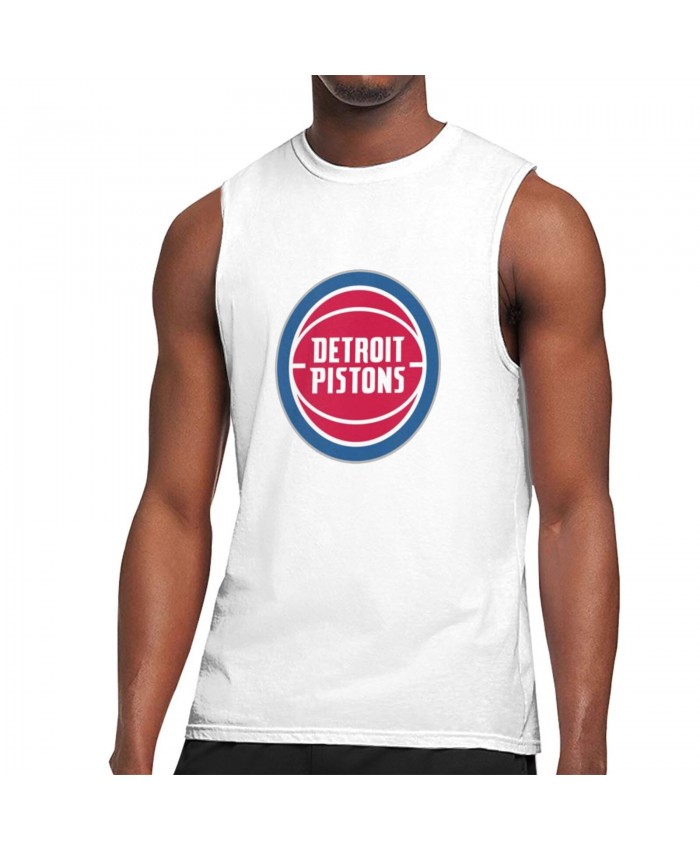 Colorado Buffaloes Basketball Men's Sleeveless T-Shirt Detroit Pistons DET White