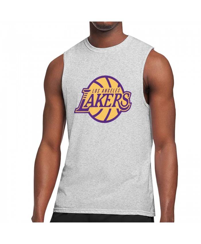 Connie Hawkins Men's Sleeveless T-Shirt Los Angeles Lakers LAL Gray