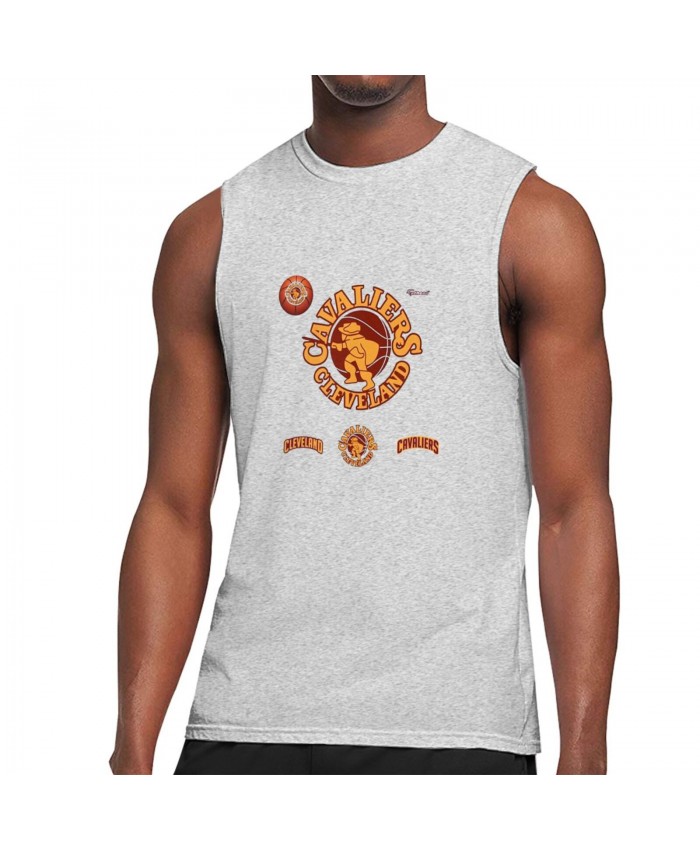 Costco Basketball Hoop Men's Sleeveless T-Shirt Cleveland Cavaliers CLE Gray