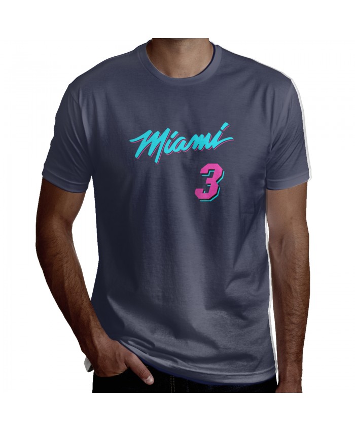 D Wade Miami Men's Short Sleeve T-Shirt Dwyane Wade LOGO Navy