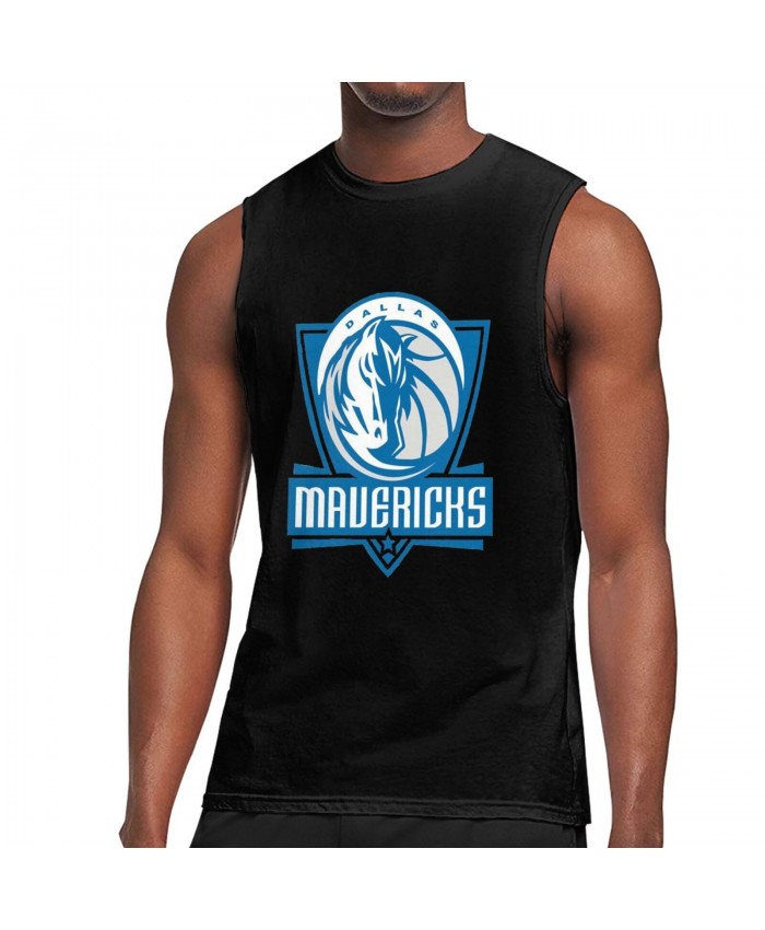 Dallas Mavericks 1 Men's Sleeveless T-Shirt Dallas Mavericks Alternate Logo Black