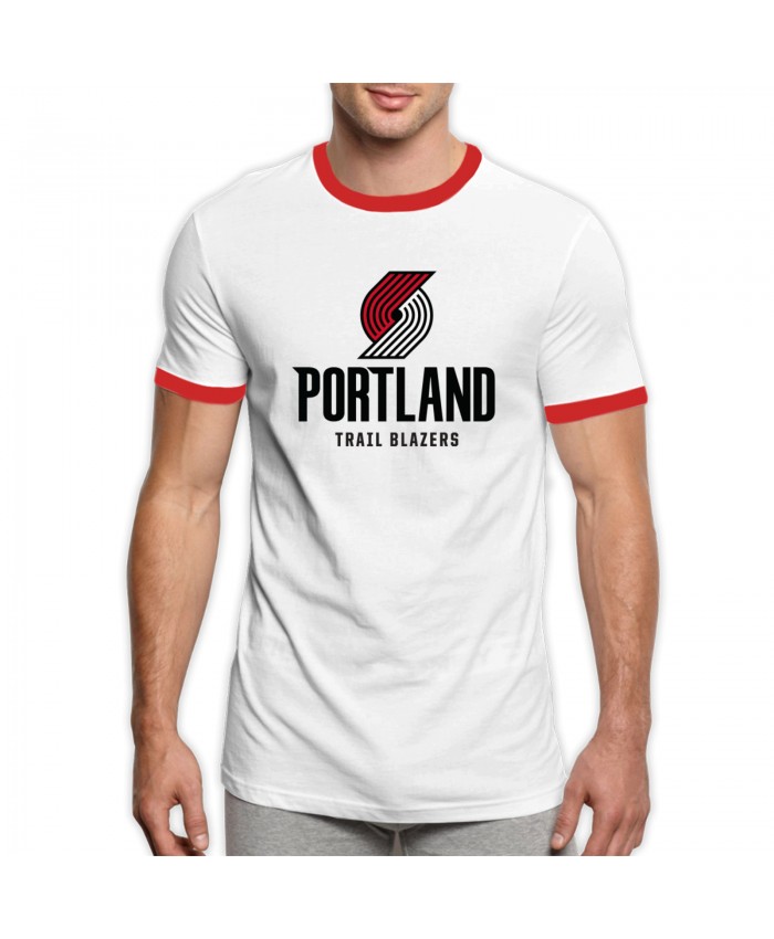 Dame 6 Portland Men's Ringer T-Shirt Portland Trail Blazers POR Red