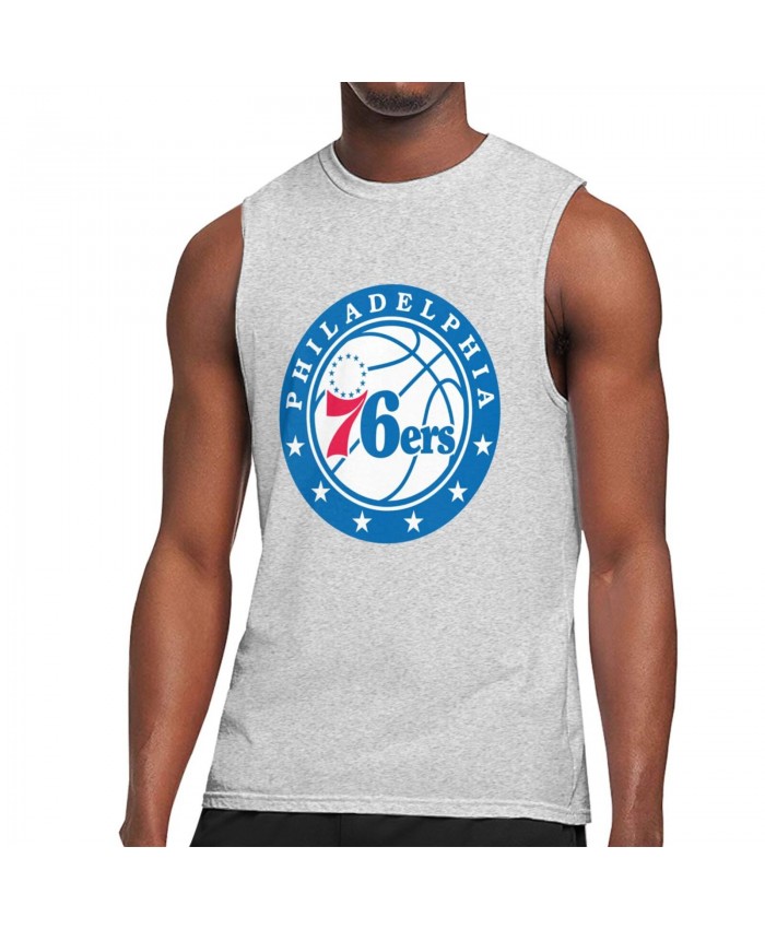 David Robinson Men's Sleeveless T-Shirt Philadelphia 76ers PHI Gray