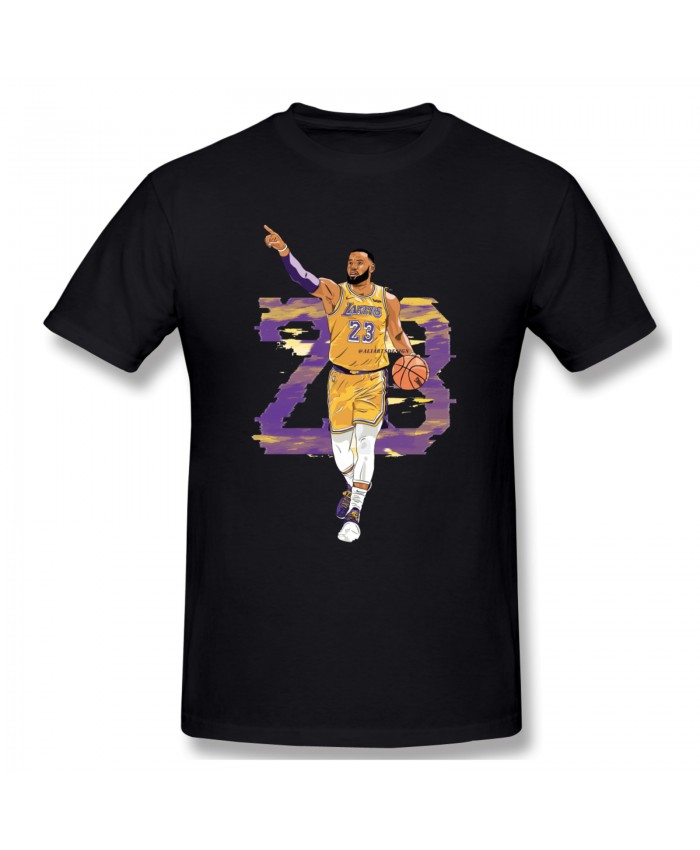 Davis Lakers Men's Basic Short Sleeve T-Shirt Lebron James Black