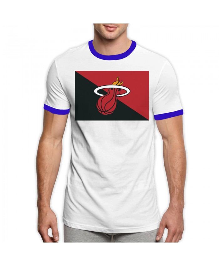 Derrick Jones Jr Miami Heat Men's Ringer T-Shirt Miami Heat Vice Logo Blue