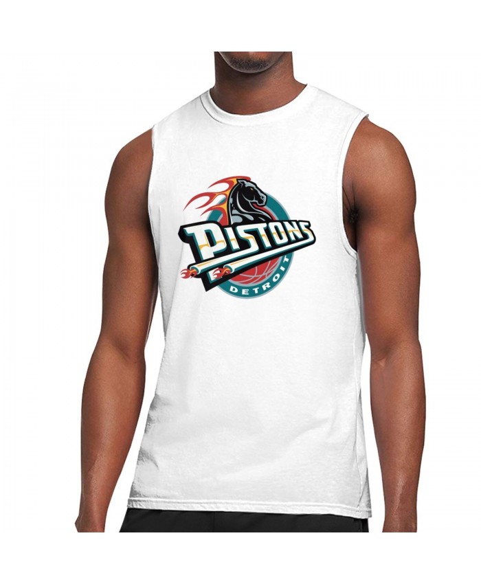 Detroit Pistons Microwave Men's Sleeveless T-Shirt Detroit Pistons DET White