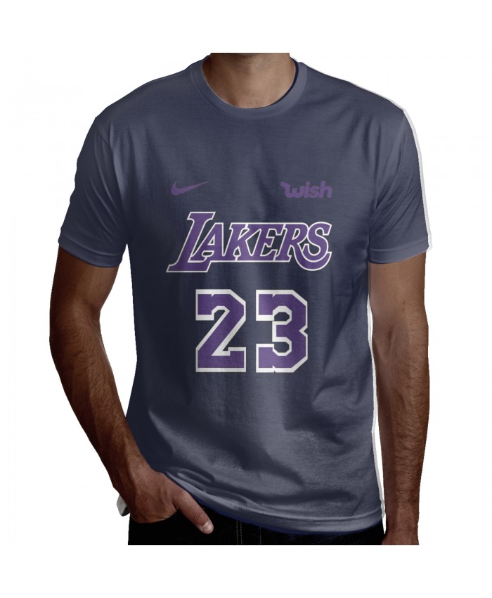 Devin Booker Lebron James Men's Short Sleeve T-Shirt LeBron Lakers 23 Navy