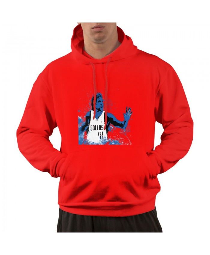 Dirk Mavs Men's hoodie Dirk Nowitzki Red