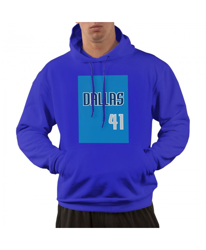 Dirk Nowitzki And Tim Duncan Men's hoodie Dirk Nowitzki Logo Blue