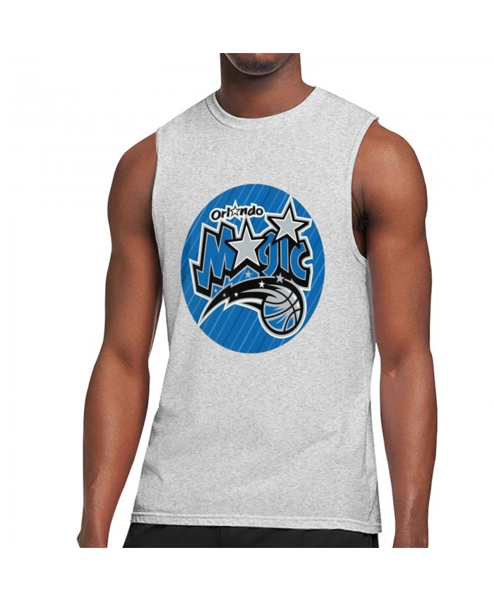 Dj Augustin Magic Men's Sleeveless T-Shirt NBA Logo Orlando Magic Logo Gray