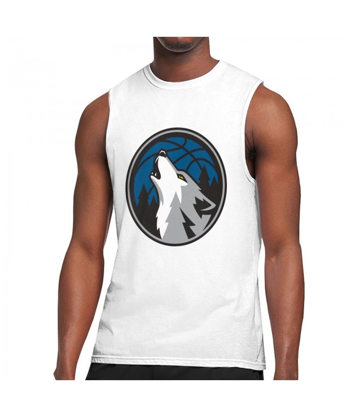 Duke University Basketball Men's Sleeveless T-Shirt Minnesota Timberwolves Logo White