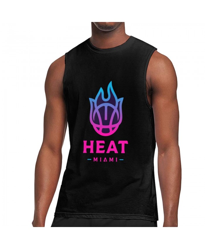Dwayne Miami Heat Men's Sleeveless T-Shirt Miami Heat Logo Design Black