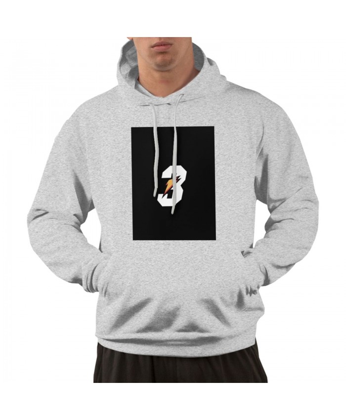Dwayne Wade Espn Men's hoodie Dwyane Wade Logo Gray