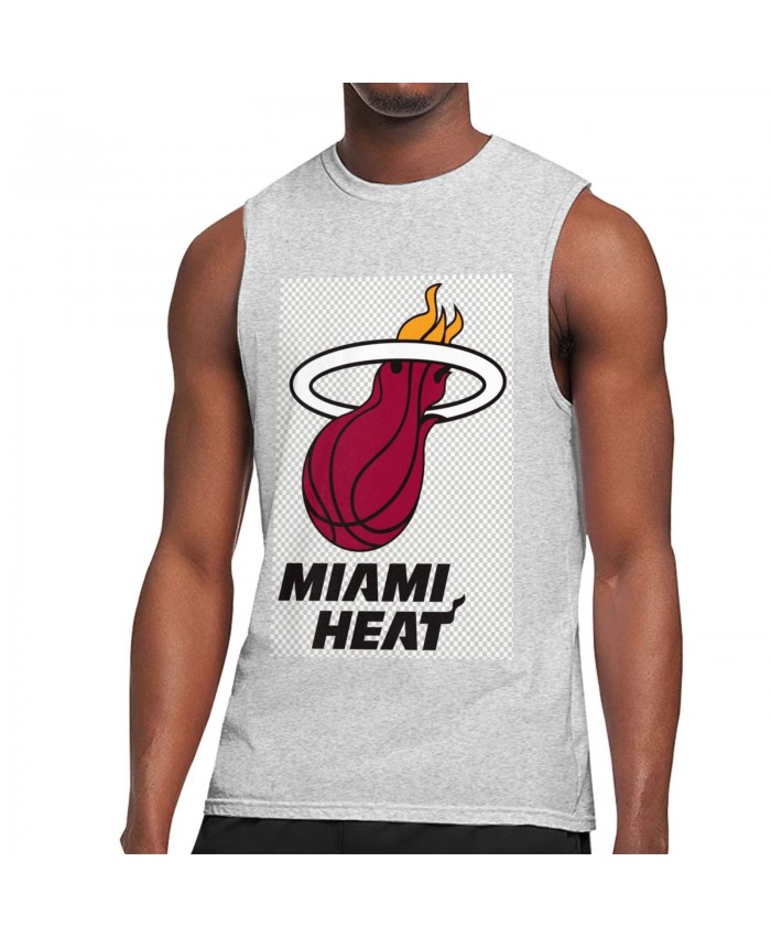 Dwyane Wade 2006 Finals Men's Sleeveless T-Shirt Miami Heat NBA Logo Basketball Gray